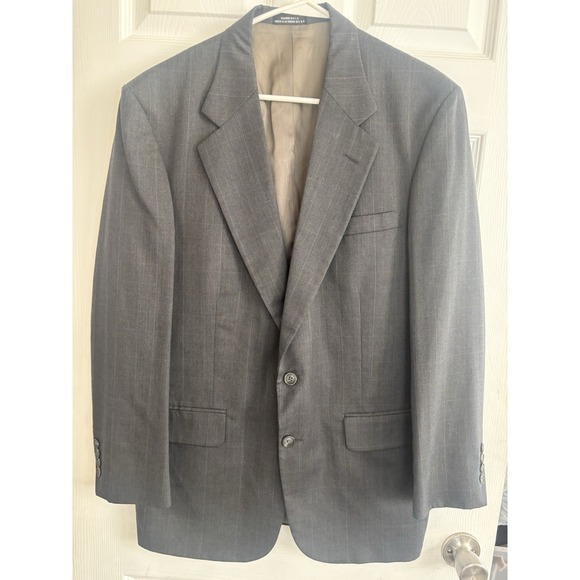 Stafford Other - Stafford Men's 48L Gray Windowpane Sport Coat Blazer Jacket Wool Blend Classic